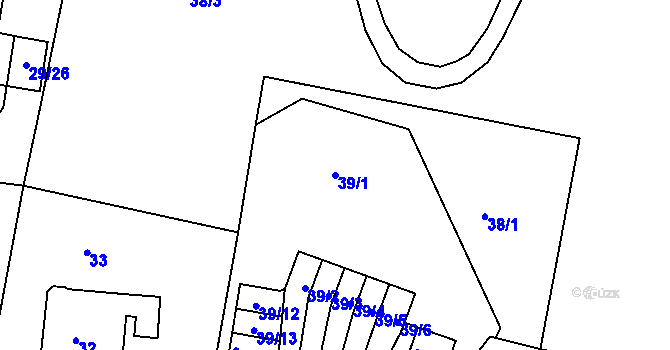 Parcela st. 39/1 v KÚ Rochlice u Liberce, Katastrální mapa