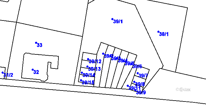 Parcela st. 39/2 v KÚ Rochlice u Liberce, Katastrální mapa