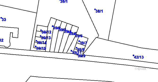 Parcela st. 39/7 v KÚ Rochlice u Liberce, Katastrální mapa