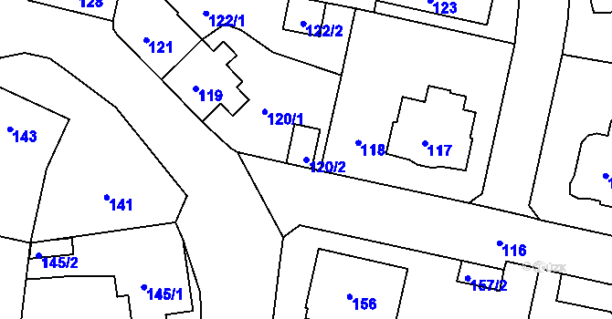 Parcela st. 120/2 v KÚ Rochlice u Liberce, Katastrální mapa