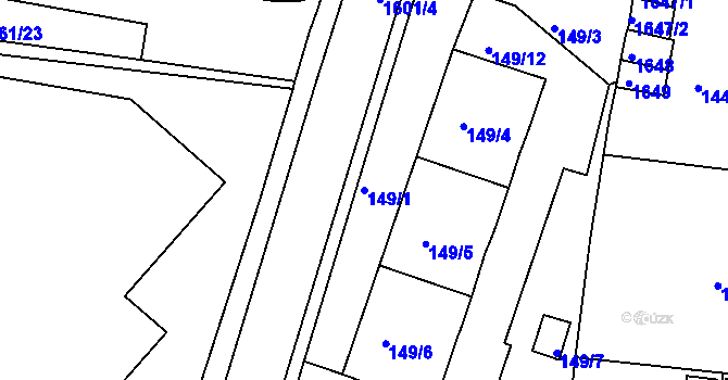 Parcela st. 149/1 v KÚ Rochlice u Liberce, Katastrální mapa