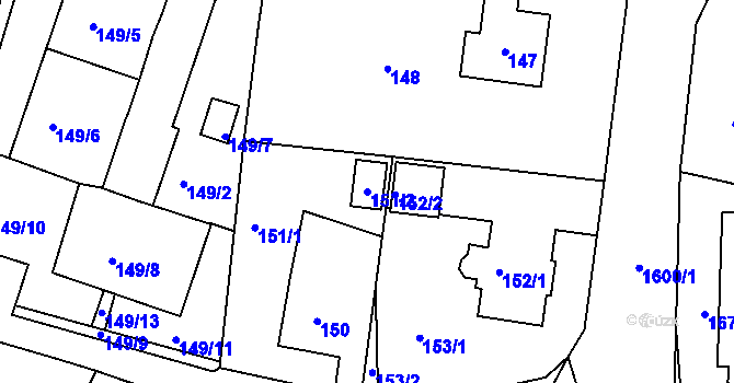 Parcela st. 151/2 v KÚ Rochlice u Liberce, Katastrální mapa