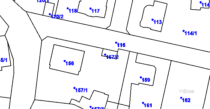 Parcela st. 157/2 v KÚ Rochlice u Liberce, Katastrální mapa
