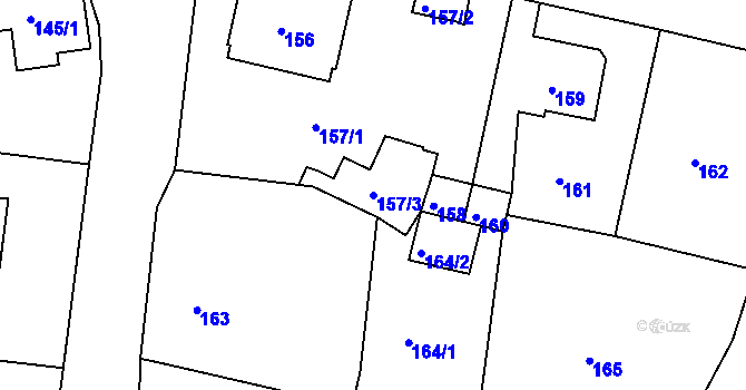 Parcela st. 157/3 v KÚ Rochlice u Liberce, Katastrální mapa