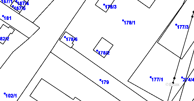 Parcela st. 178/2 v KÚ Rochlice u Liberce, Katastrální mapa