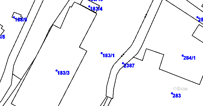 Parcela st. 183/1 v KÚ Rochlice u Liberce, Katastrální mapa
