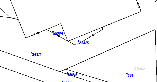 Parcela st. 224/5 v KÚ Rochlice u Liberce, Katastrální mapa