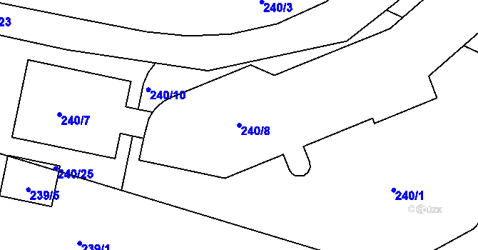 Parcela st. 240/8 v KÚ Rochlice u Liberce, Katastrální mapa