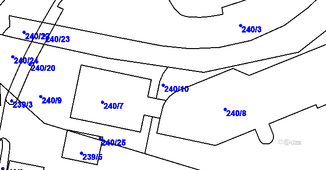 Parcela st. 240/10 v KÚ Rochlice u Liberce, Katastrální mapa