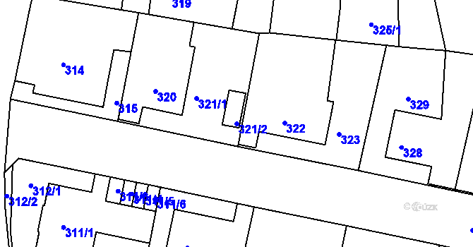 Parcela st. 321/2 v KÚ Rochlice u Liberce, Katastrální mapa