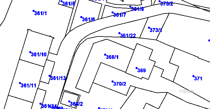 Parcela st. 368/1 v KÚ Rochlice u Liberce, Katastrální mapa