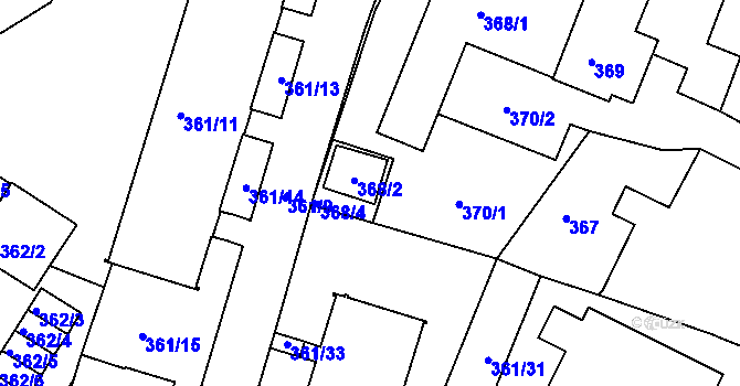 Parcela st. 368/3 v KÚ Rochlice u Liberce, Katastrální mapa