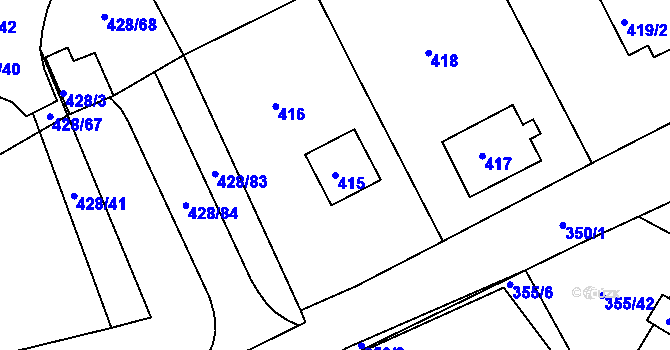 Parcela st. 415 v KÚ Rochlice u Liberce, Katastrální mapa
