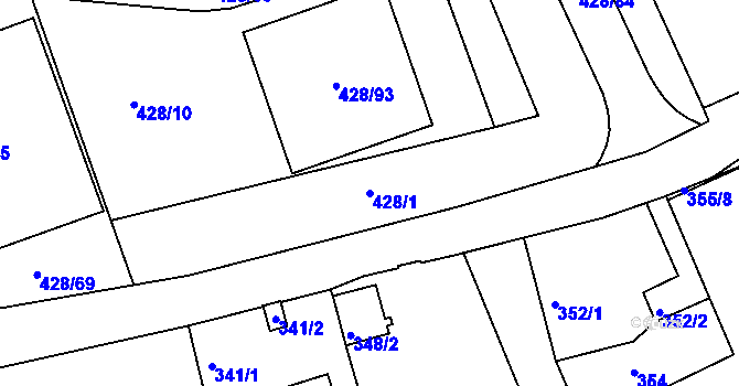 Parcela st. 428/1 v KÚ Rochlice u Liberce, Katastrální mapa