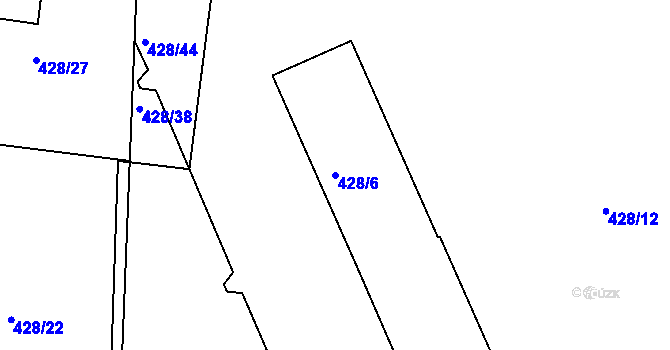 Parcela st. 428/6 v KÚ Rochlice u Liberce, Katastrální mapa