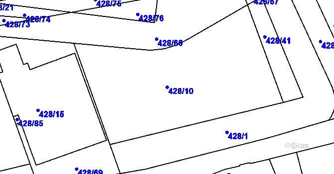 Parcela st. 428/10 v KÚ Rochlice u Liberce, Katastrální mapa