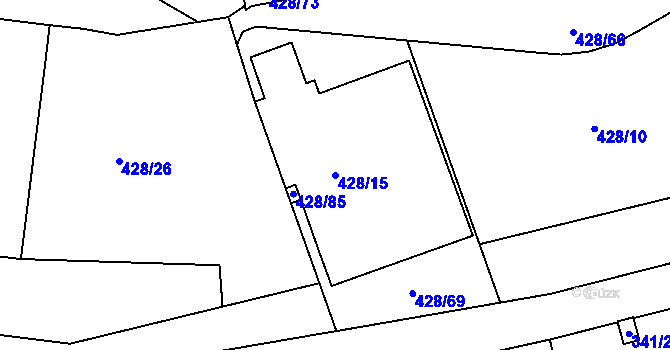 Parcela st. 428/15 v KÚ Rochlice u Liberce, Katastrální mapa