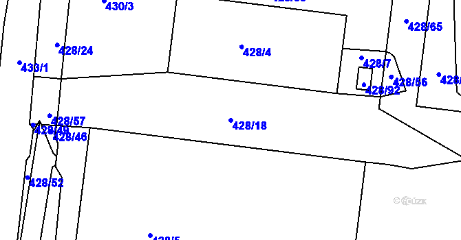 Parcela st. 428/18 v KÚ Rochlice u Liberce, Katastrální mapa