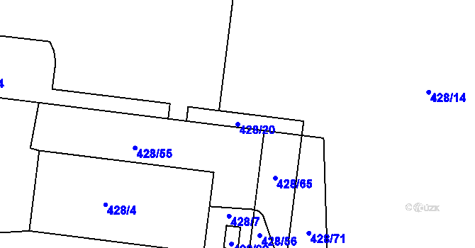 Parcela st. 428/20 v KÚ Rochlice u Liberce, Katastrální mapa
