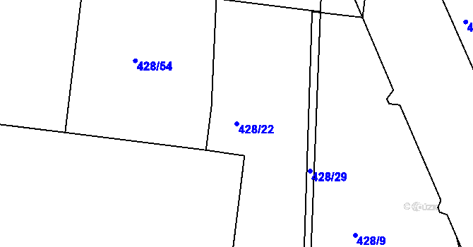 Parcela st. 428/22 v KÚ Rochlice u Liberce, Katastrální mapa