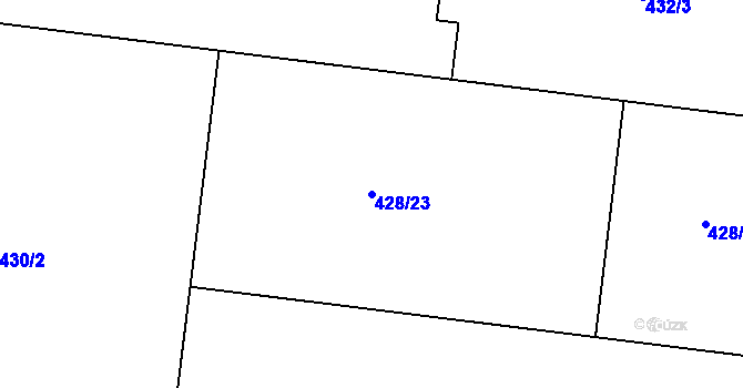 Parcela st. 428/23 v KÚ Rochlice u Liberce, Katastrální mapa