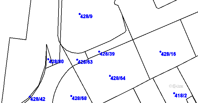 Parcela st. 428/39 v KÚ Rochlice u Liberce, Katastrální mapa