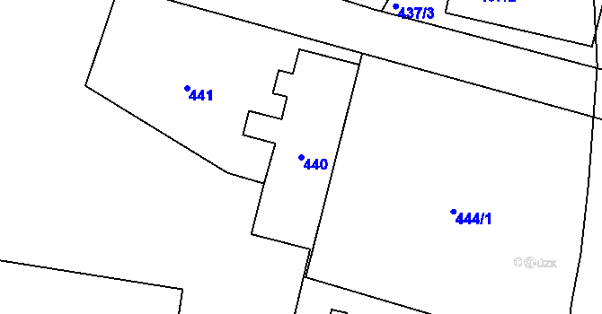 Parcela st. 440 v KÚ Rochlice u Liberce, Katastrální mapa