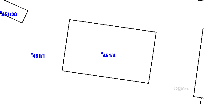 Parcela st. 451/4 v KÚ Rochlice u Liberce, Katastrální mapa