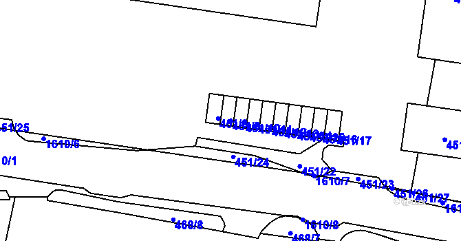 Parcela st. 451/9 v KÚ Rochlice u Liberce, Katastrální mapa