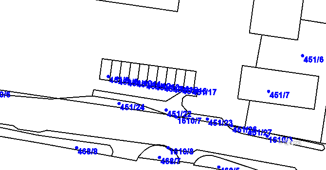 Parcela st. 451/14 v KÚ Rochlice u Liberce, Katastrální mapa