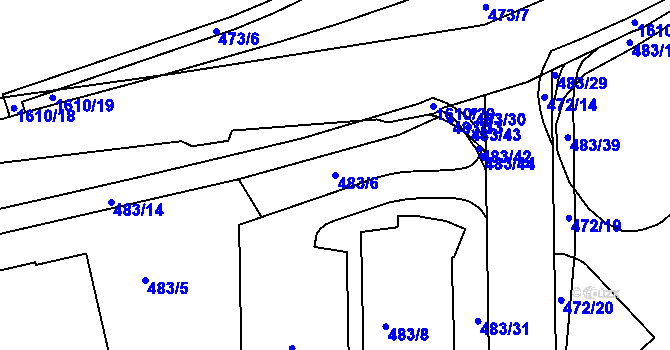 Parcela st. 483/6 v KÚ Rochlice u Liberce, Katastrální mapa