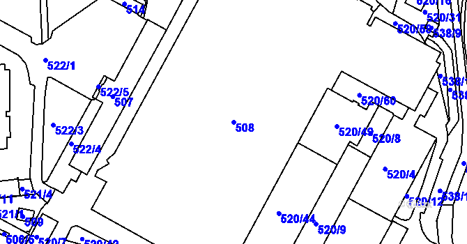 Parcela st. 508 v KÚ Rochlice u Liberce, Katastrální mapa