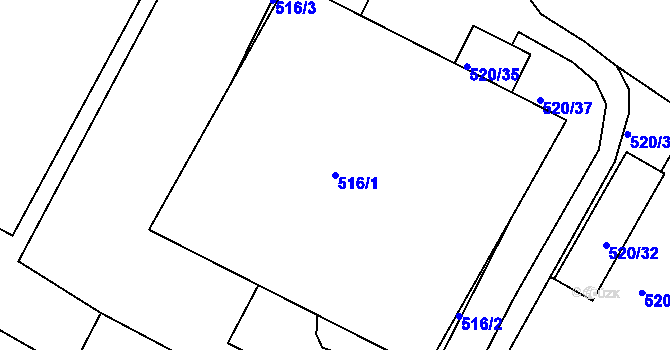 Parcela st. 516/1 v KÚ Rochlice u Liberce, Katastrální mapa