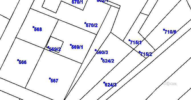 Parcela st. 560/3 v KÚ Rochlice u Liberce, Katastrální mapa