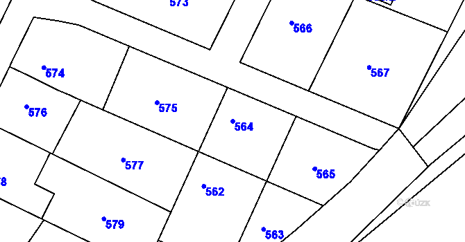 Parcela st. 564 v KÚ Rochlice u Liberce, Katastrální mapa
