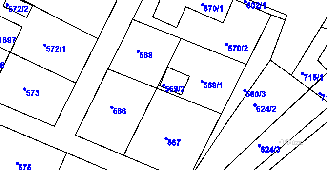 Parcela st. 569/2 v KÚ Rochlice u Liberce, Katastrální mapa
