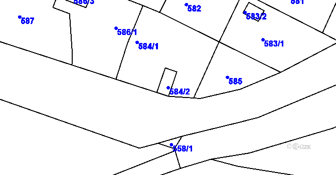 Parcela st. 584/2 v KÚ Rochlice u Liberce, Katastrální mapa