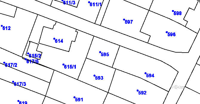 Parcela st. 595 v KÚ Rochlice u Liberce, Katastrální mapa