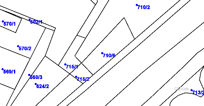 Parcela st. 710/6 v KÚ Rochlice u Liberce, Katastrální mapa