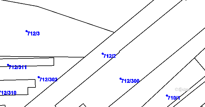 Parcela st. 712/2 v KÚ Rochlice u Liberce, Katastrální mapa