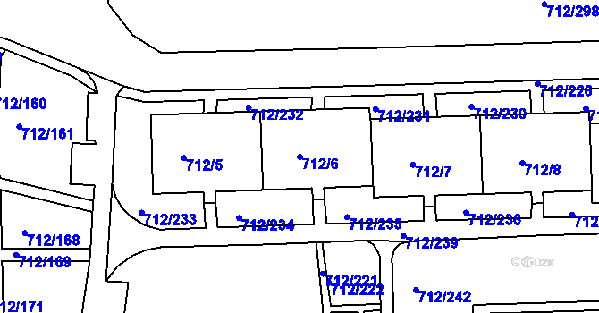 Parcela st. 712/6 v KÚ Rochlice u Liberce, Katastrální mapa