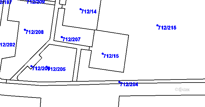 Parcela st. 712/15 v KÚ Rochlice u Liberce, Katastrální mapa