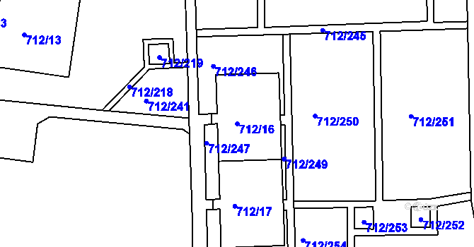 Parcela st. 712/16 v KÚ Rochlice u Liberce, Katastrální mapa