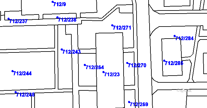 Parcela st. 712/24 v KÚ Rochlice u Liberce, Katastrální mapa