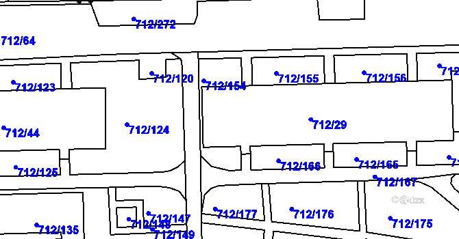 Parcela st. 712/27 v KÚ Rochlice u Liberce, Katastrální mapa