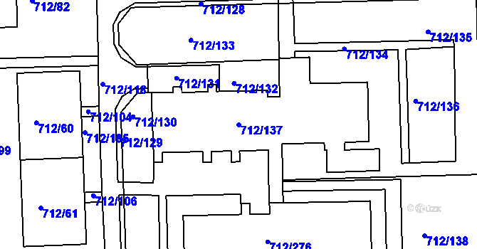 Parcela st. 712/137 v KÚ Rochlice u Liberce, Katastrální mapa