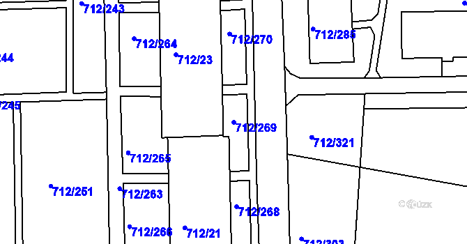 Parcela st. 712/269 v KÚ Rochlice u Liberce, Katastrální mapa