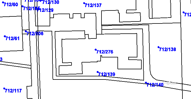 Parcela st. 712/276 v KÚ Rochlice u Liberce, Katastrální mapa