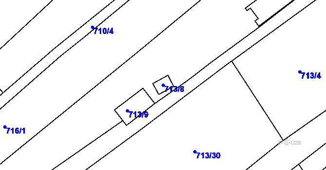 Parcela st. 713/8 v KÚ Rochlice u Liberce, Katastrální mapa