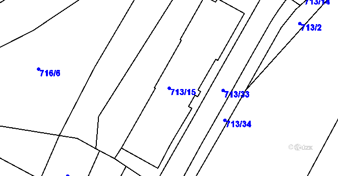 Parcela st. 713/15 v KÚ Rochlice u Liberce, Katastrální mapa